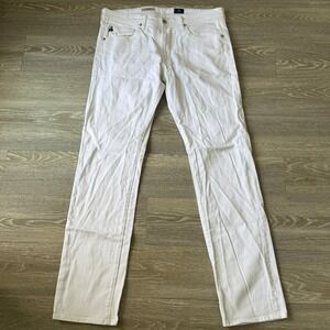 AG Adriano Goldschmied Matchbox Slim Straight Jeans White Mens Size 34x34